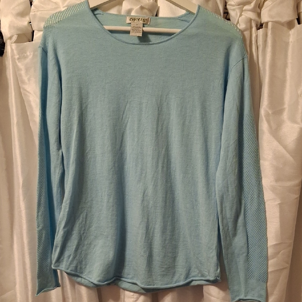 Orvis Blue Long Sleeve Sweatshirt S ❤️❤️❤️❤️